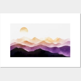 MOuntains Sunset Background Landscape Posters and Art